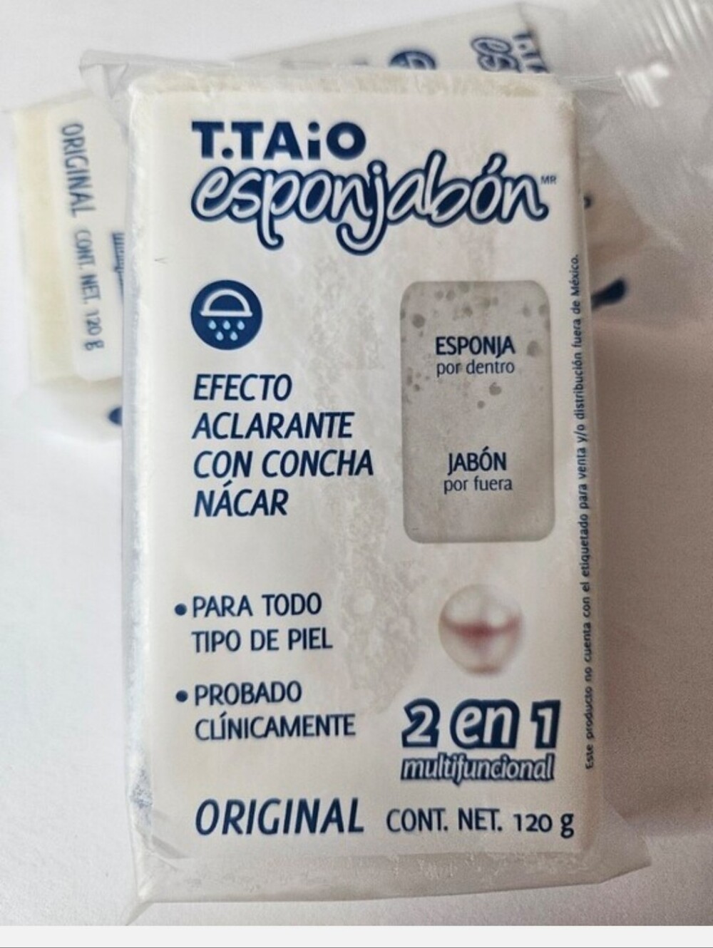 VIRAL 2-IN-1 MULTIFUNCTIONAL T.TAIO ESPONJABÓN MOTHER OF PEARL 2x